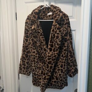 Love Tree Brown Leopard Teddy Jacket